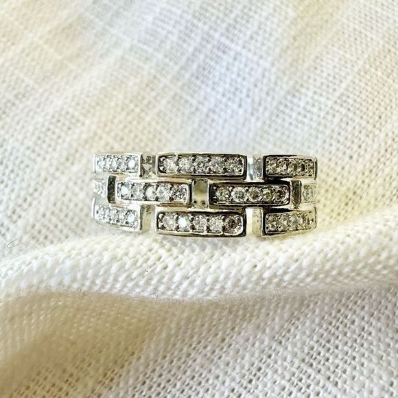 3 Paved Row Panther Ring - Cubic Zirconia - Picture 2 of 3